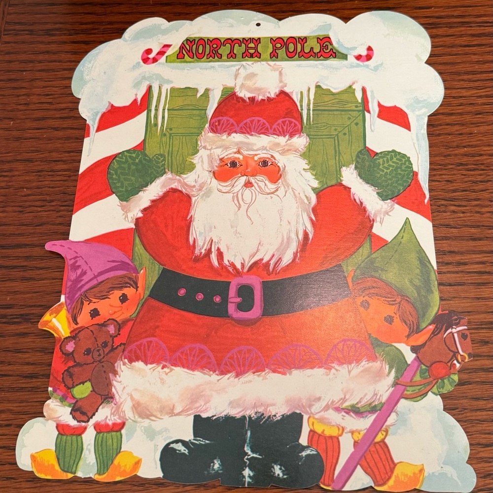 Vintage Santa Claus Die Cut Wall Decoration